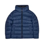 Trapstar It's Secret Hooded Puffer Winter Jacket Navy Blue Front