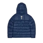Trapstar It's Secret Hooded Puffer Winter Jacket Navy Blue Back
