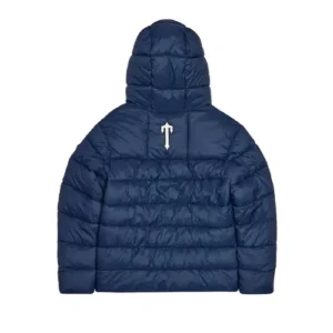 Trapstar It's Secret Hooded Puffer Winter Jacket Navy Blue Back