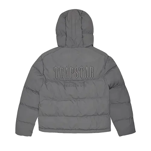 Kurtka Zimowa Trapstar Decoded 2.0 Hooded Puffer Grey BACK
