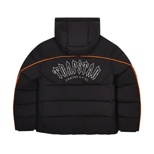 Kurtka Zimowa Trapstar Irongate Arch Pipping Puffer Black/Orange Back