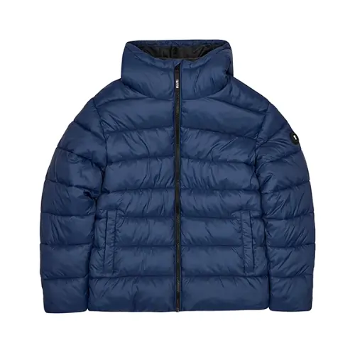 Trapstar It's Secret Hooded Puffer Winter Jacket Navy Blue Front